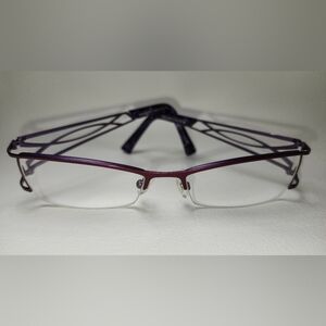 Deep Purple Semi-Rimless Rectangular Glasses